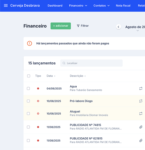 Controle o financeiro de ponta a ponta